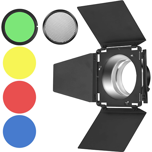 Jual Godox Barn Door BD-04 Kit Honeycomb Grid With 4 Color Filter - View #9